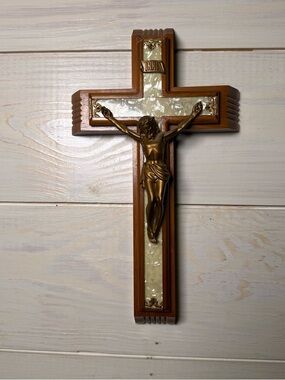 Vintage Sick Call Cross Crucifix Jesus Catholic Healing Religious W/ Holy Water